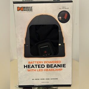 Mobile Warming Heated Beanie with Rechargeable Battery - Black